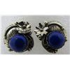 Image 1 : LAPIS SQUASH BLOSSOM EARRINGS STERLING SILVER
