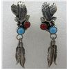 Image 1 : RB MARK TURQUOISE EARRINGS STERLING SILVER EAGLE