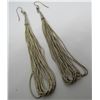 Image 2 : 10 STRAND LIQUID SILVER EARRINGS STERLING 4" LONG