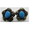 Image 1 : JB MARK GEM TURQUOISE EARRINGS STERLING SILVER
