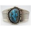 Image 1 : HS TURQUOISE CUFF BRACELET STERLING SILVER MORENCI