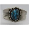 Image 3 : HS TURQUOISE CUFF BRACELET STERLING SILVER MORENCI