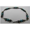 Image 1 : EA PETIT PT TURQUOISE LINK BRACELET STERLING SILVE