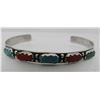 Image 1 : CHEAMA TURQUOISE CORAL CUFF BRACELET STERLING SILV