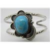 Image 1 : EM GEM TURQUOISE CUFF BRACELET STERLING SILVER