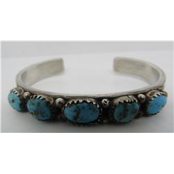 GEM TURQUOISE CUFF BRACELET STERLING SILVER