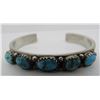 Image 1 : GEM TURQUOISE CUFF BRACELET STERLING SILVER