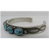 Image 2 : GEM TURQUOISE CUFF BRACELET STERLING SILVER