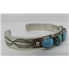 Image 3 : GEM TURQUOISE CUFF BRACELET STERLING SILVER