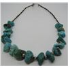 Image 1 : GEM TURQUOISE HEISHI STERLING SILVER BEAD NECKLACE