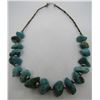Image 3 : GEM TURQUOISE HEISHI STERLING SILVER BEAD NECKLACE