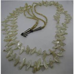 ZUNI FETISH NECKLACE 83 BIRDS 30" MOTHER OF PEARL