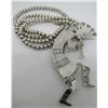 Image 1 : HOPI KOKOPELLI NECKLACE STERLING SILVER PEARL BEAD