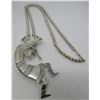 Image 3 : HOPI KOKOPELLI NECKLACE STERLING SILVER PEARL BEAD