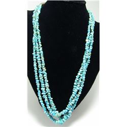 TURQUOISE NECKLACE STERLING SILVER NAVAJO PEARL