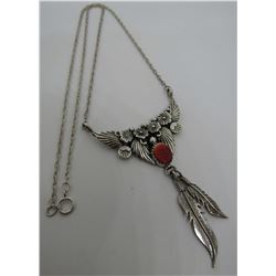 RB MARK SPINY OYSTER SHELL NECKLACE STERLING SILVE