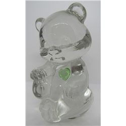 FENTON AUGUST PERIDOT BEAR CLEAR CRYSTAL GLASS TAG