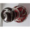 Image 5 : SILVER OVERLAY RUBY RED GLASS PERFUME BOTTLE