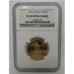 1993 P $25 NGC PROOF GOLD EAGLE PF 69 ULTA CAMEO