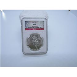 1887 MORGAN SILVER DOLLAR NGC MS 63