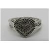 Image 1 : 66 DIAMOND RING STERLING SILVER HEART CLUSTER