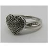 Image 2 : 66 DIAMOND RING STERLING SILVER HEART CLUSTER