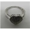 Image 3 : 66 DIAMOND RING STERLING SILVER HEART CLUSTER