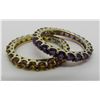 Image 1 : 2 ETERNITY BAND RINGS AMETHYST & CITRINE STERLING