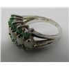 Image 2 : EMERALD OPAL BAND RING STERLING SILVER