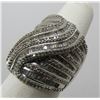 Image 5 : HUGE 2 CARAT DIAMOND CLUSTER RING STERLING SILVER