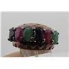 Image 1 : RUBY EMERALD SAPPHIRE BAND RING STERLING SILVER