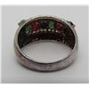 Image 3 : RUBY EMERALD SAPPHIRE BAND RING STERLING SILVER