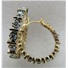 Image 2 : DIAMOND HOOP EARRINGS GOLD ON STERLING SILVER