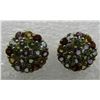 Image 1 : GARNET AMETHYST PERIDOT EARRINGS STERLING SILVER