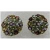 Image 3 : GARNET AMETHYST PERIDOT EARRINGS STERLING SILVER