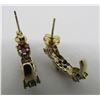 Image 3 : RUBY EMERALD SAPPHIRE DIAMOND EARRINGS STERLING