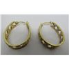 Image 3 : DIAMOND HOOP EARRINGS STERLING SILVER BRASS