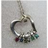 Image 1 : LENOX MULTIGEMSTONE HEART NECKLACE STERLING SILVER