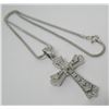 Image 2 : DIAMOND CROSS NECKLACE STERLING SILVER ENHANCER