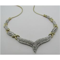 87 DIAMOND NECKLACE GOLD ON STERLING SILVER