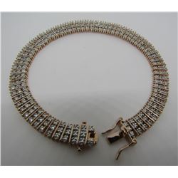DIAMOND TENNIS BRACELET ROSE GOLD STERLING SILVER