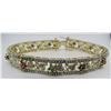 Image 2 : RUBY EMERALD SAPPHIRE BRACELET STERLING SILVER