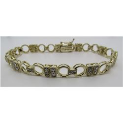 DIAMOND LINK CHAIN BRACELET GOLD & STERLING SILVER