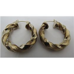 TWISTED HOOP EARRINGS 14K GOLD & STERLING SILVER