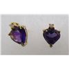 Image 1 : AMETHYST DIAMOND EARRINGS 14K GOLD FEBRUARY BIRTHS