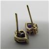 Image 2 : AMETHYST DIAMOND EARRINGS 14K GOLD FEBRUARY BIRTHS