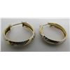Image 1 : HOOP EARRINGS WHITE & YELLOW 10KT GOLD DIAMOND CUT