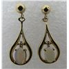 Image 1 : OPAL DIAMOND EARRINGS 14K GOLD OCTOBER BIRTHSTONE