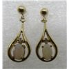 Image 3 : OPAL DIAMOND EARRINGS 14K GOLD OCTOBER BIRTHSTONE