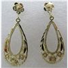 Image 1 : DIAMOND CUT EARRINGS 14K GOLD DANGLE